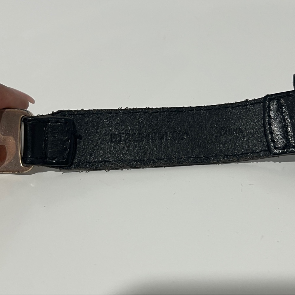 FOSSIL 1997 | Black Leather Women's Belt with Silver Buckle APPROX 37" - Picture 8 of 9